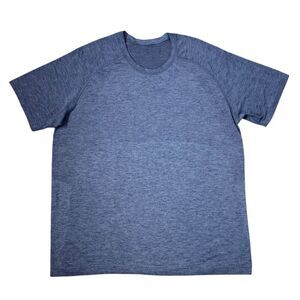 Lululemon Mens XXL T-Shirt Metal Vent Tech Blue Short Sleeve Workout Gym